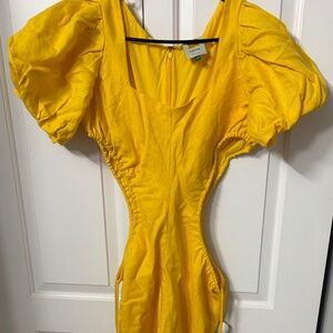 Yellow linen dress